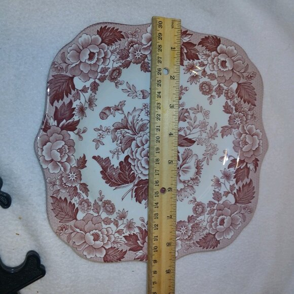 Spode Archive Collection British Flowers Poppy Dessert Buffet Plate Cranberry - Picture 14 of 14